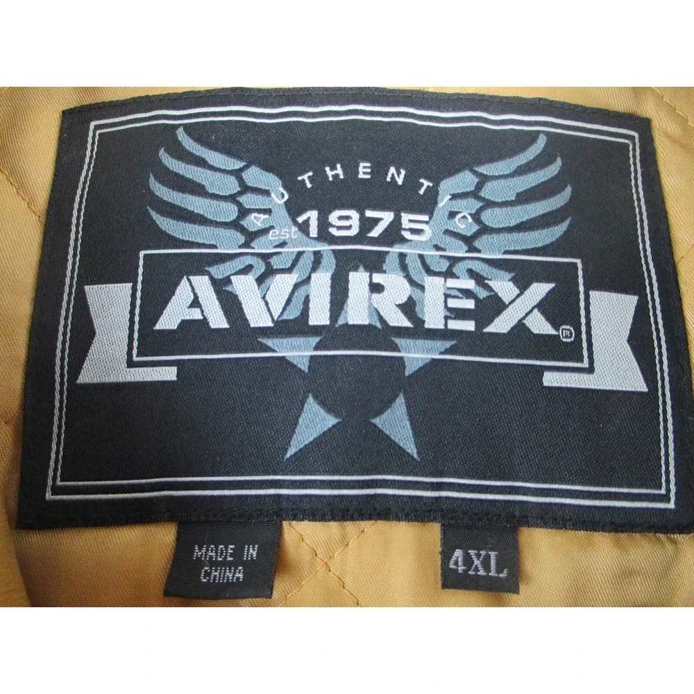 Avirex Leather Varsity Bomber Jacket Mens Size 4XL‎ Vintage 90s Y2K King Casino